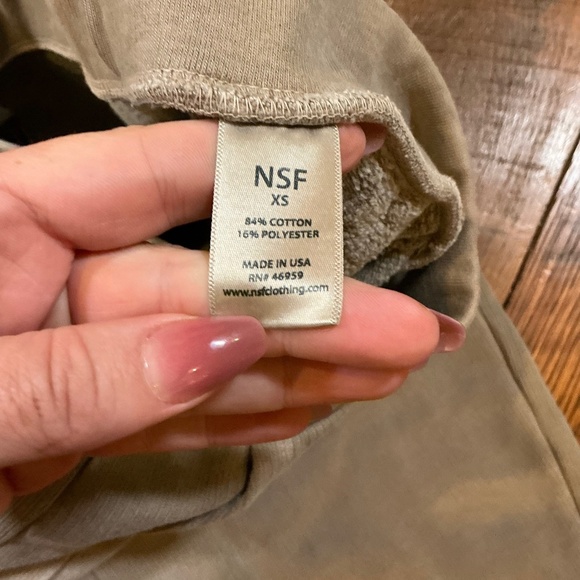 NSF Rusty Side Slit Flare Pants Pale Grey Women’s XS | Lounge Fleece Sweatpants - Picture 9 of 10